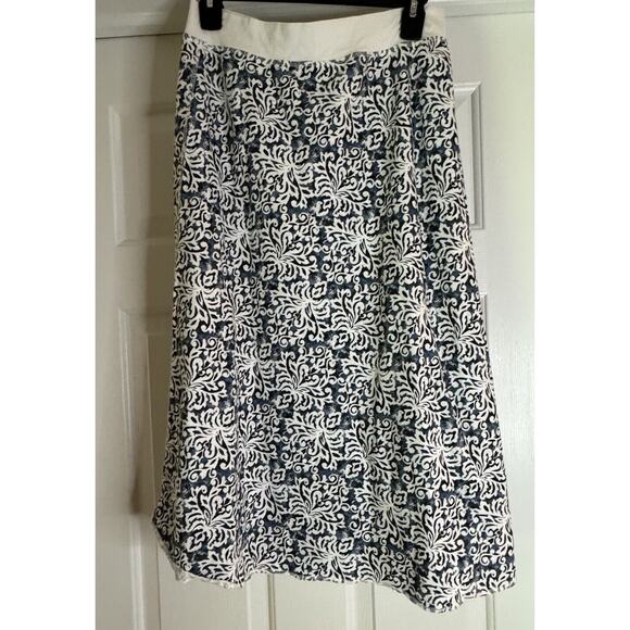 fresh produce Dresses & Skirts - Fresh Produce Palm Baroque Boca Skirt Knee Length Floral Blue White Womens M USA